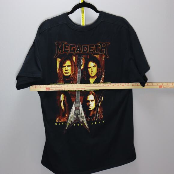 Megadeth Dystopia Tour 2017 Band T-Shirt Black Vintage Look - Picture 3 of 4